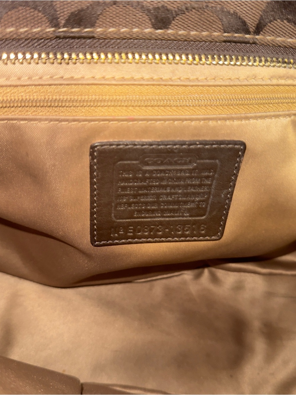 Coach Patchwork Signature Shoulder Bag in Multi Brown and Tan - Picture 4 of 6